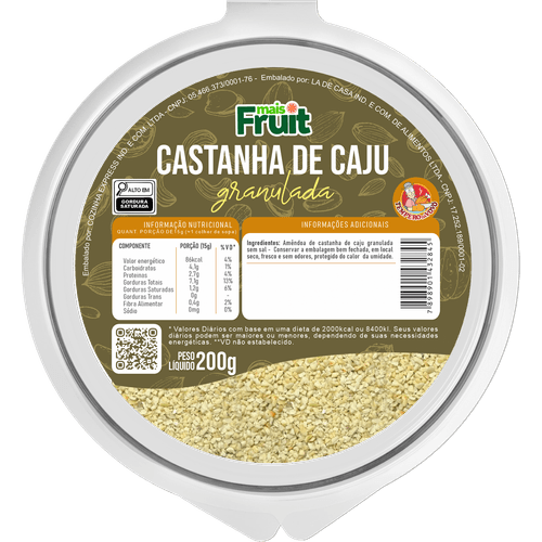 Castanha de Caju Granulada 200g